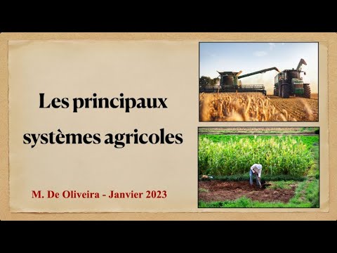 Les différents systèmes agricoles (agriculture intensive, extensive, commerciale, vivrière)