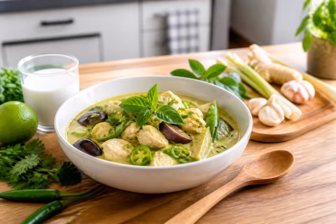 découvrez notre recette maison de curry vert prête en 30 minutes, simple et savoureuse pour un repas exotique à savourer chez vous.