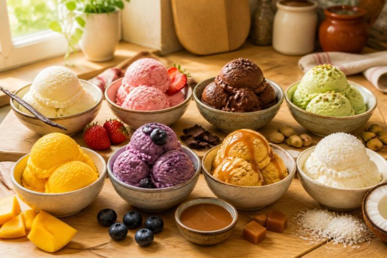 découvrez 8 recettes simples pour réaliser une glace maison sans sorbetière, faciles à préparer et délicieusement rafraîchissantes.